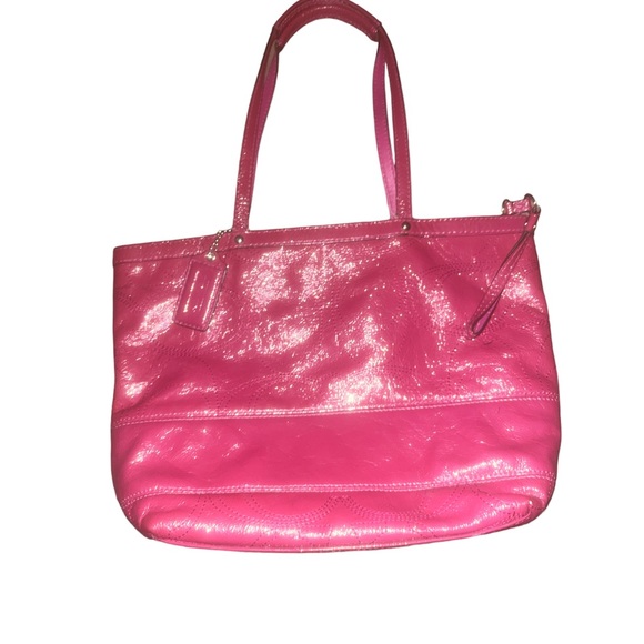 Coach Berry Pink Patent Leather Stitch C Signature - Picture 7 of 12